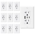 thumbnail image 1 of Enchufes de pared USB ELEGRP 20A con 3 USB C, 2 USB A, paquete de 10, color blanco, 1 of 6