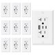 thumbnail image 1 of Enchufes de pared USB ELEGRP 20A con 3 USB C, 2 USB A, paquete de 10, color blanco, 1 of 6