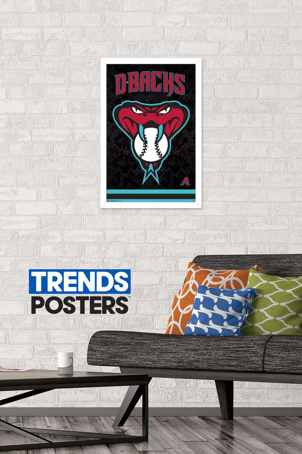 MLB Arizona Diamondbacks - Snake Head Logo Wall Poster, 14.725" x 22.375", Framed