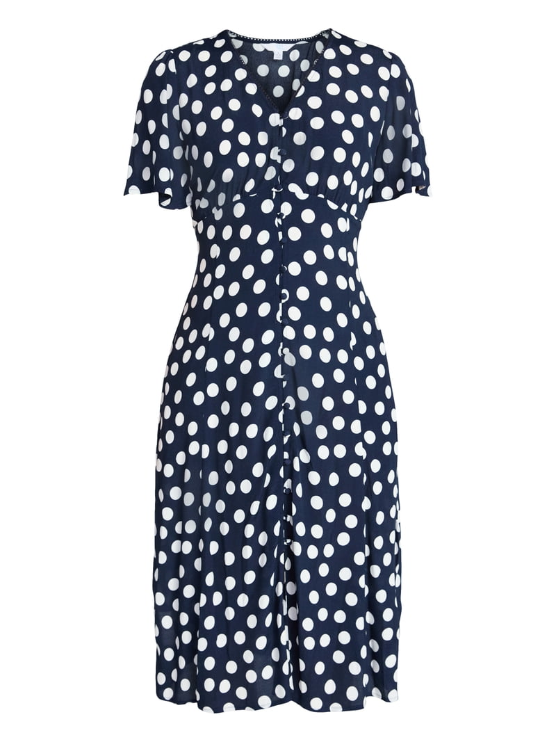 Time and Tru Women's Empire Waist Midi Dress with Short Sleeves, Sizes  XS-XXXL - Walmart.com