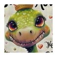 thumbnail image 4 of WYYP Dinosaur Crown Cute Square Tablecloth Waterproof Resistant Fabric 100% Polyester Fiber 52*52, 4 of 8