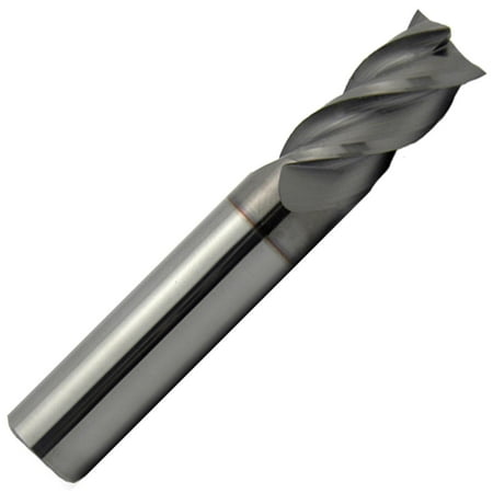 

3/16 Diameter 4 Flute Single End Carbide End Mill 40° Degree Helix TiCN Coated 5/8 Length of Cut 3/16 Shank 1-1/2 OAL