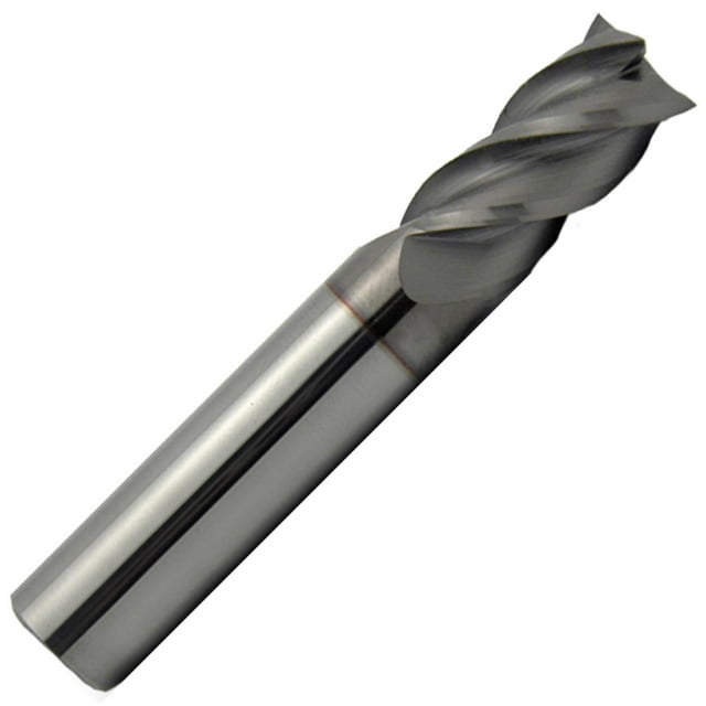 3/16" Diameter 4 Flute Single End Carbide End Mill 40° Degree Helix Stub TiCN Coated,3/8" Length of Cut, 3/16" Shank, 1-1/2"OAL