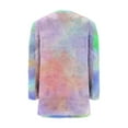 thumbnail image 2 of Womens Long Sweatshirts Sherpa Fleece Tunic Tops with 2 Pockets Tie Dye Multicolor Casual Trendy Fuzzy Sweaters (L, Pink), 2 of 5
