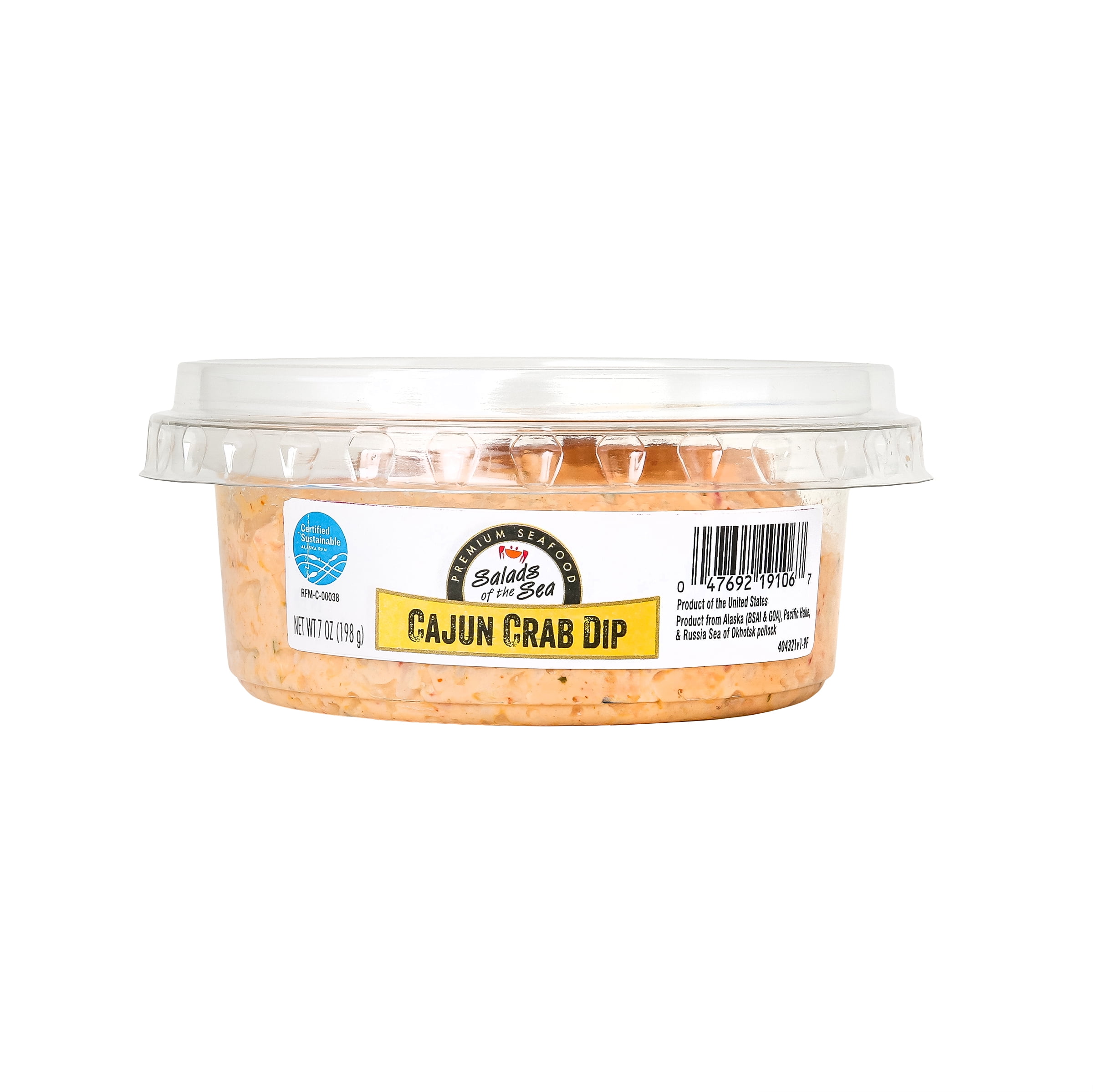 Salads of the Sea Cajun Crab Dip, Fish Dip, 7 oz, Refrigerated, No Allergen-Free Claims Apply