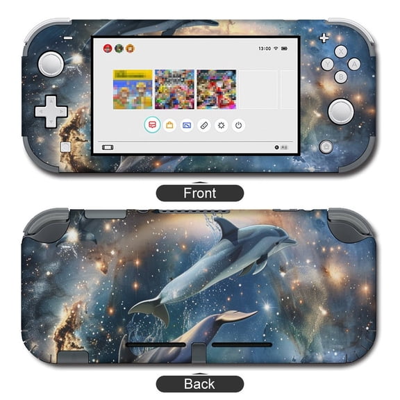 POBUDS Switch Skin | Sticker Wrap Vinyl Decal | Set Compatible with Nintendo Switch ( Switch Lite, Dolphins in Space)