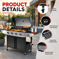 thumbnail image 6 of Syngar 4-Burner Propane Gas Grill – 50,000 BTU Stainless Steel Outdoor BBQ with Side Burner, 478sq.in Cooking Area, Patio Cooker for Backyard Party & Family Gathering, 6 of 10