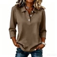 thumbnail image 2 of Women's Polo Shirts 3/4 Sleeve Quick Dry Casual Business Collared Shirt Tennis Golf Work Tops, S, 2 of 6