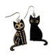 thumbnail image 1 of Pendientes Colgantes De Madera De Gato Esqueleto De Halloween Pendientes De Gato Negro De Halloween Joyería De Fiesta Sweethay AP005977-00, 1 of 6