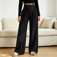 thumbnail image 4 of VBVC Women's High V-Waist Pleated Yoga Pants , Wide Leg Trousers For Women , Ladies' Stretchy Lounge Bottoms with Pockets, S-2XL, 4 of 8