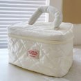 thumbnail image 3 of Bolsa de cosméticos de algodón de plumón de gran capacidad para mujer bolsas de maquillaje para vacaciones (blanco) Tmvgtek Para Estrenar, 3 of 5