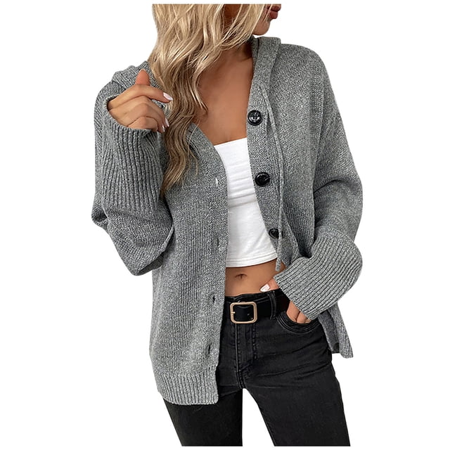 Cardigan pour Femmes Léger Femmes Ample Couleur Foncée Veste Cardigan en Tricot à Corde