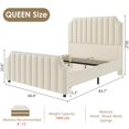 thumbnail image 2 of Bed Frame, Upholstered Bed Frame with Headboard and Footboard, Queen Size Bed Frame with Strong Wooden Slats Support, No Box Spring Required, 2 of 9