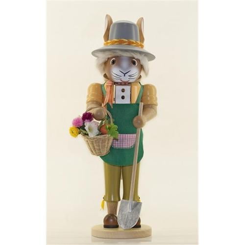 Fritz the Gardener Bunny Rabbit German Wooden Easter Nutcracker Made in