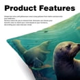 thumbnail image 2 of Sea Lion Velvet Throw Pillow Covers with Unique Patterns - Set of 2 Throw Pillow Inserts Included for Home Decor, 16x16, 18x18, 20x20 Inches, 2 of 6