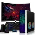 thumbnail image 1 of Restored HP G4 Desktop Computer PC AMD Pro A10-9700 R7,16GB RAM,512GB SSD,24 Inch Curved Monitor,RGB Speaker,RGB Keyboard with AI-Enabled Copilot Key,Mouse,2X ARGB Fan WiFi,Windows 11 Pro, 1 of 8