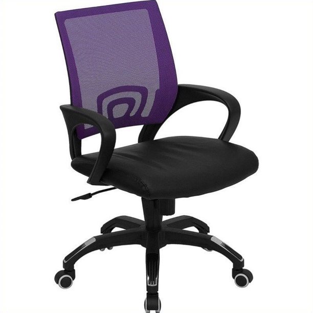 Flash Furniture Mid Back Mesh Office Chair in Purple with Black Seat - Walmart.com