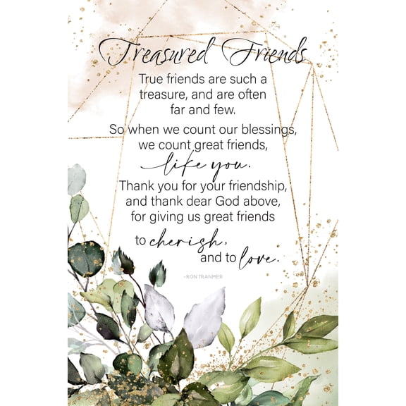 DEXSA Treasured Friends Inspirational Wood Plaque 6 inches x 9 inches