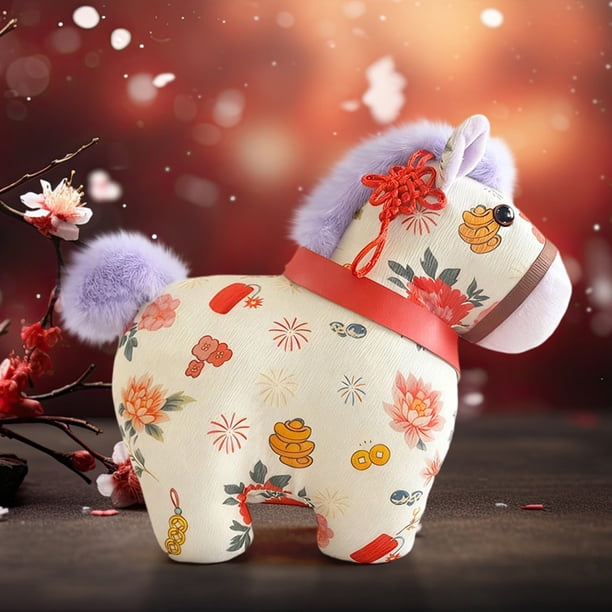 Juguetes de piscina, juguetes para bebés, juguetes para niños pequeños, figura de peluche de caballo del año 2026 - Caballo de peluche suave y adorable para decorar el coche o el año chino.