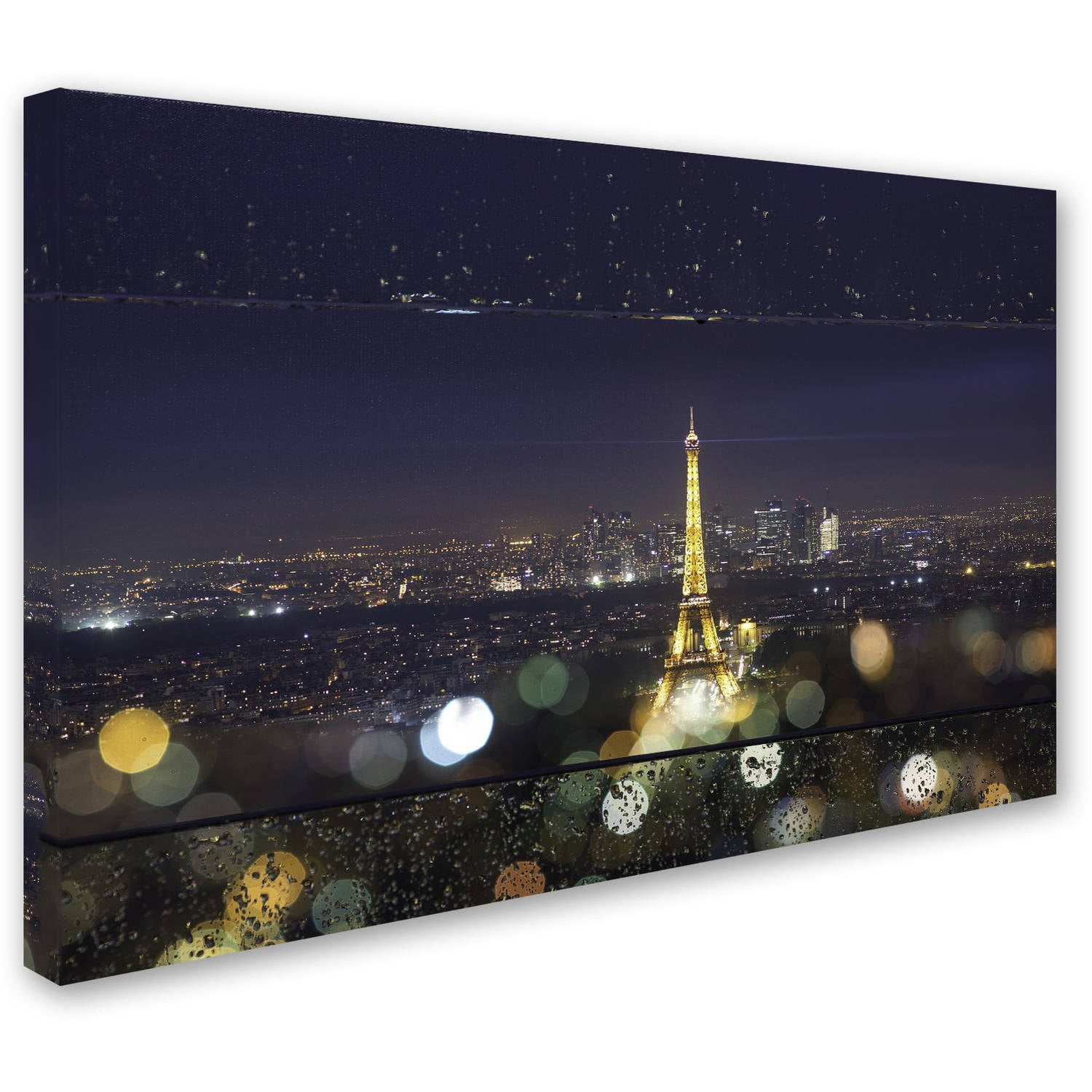 Trademark Fine Art "Fireworks of Rain in Paris" Canvas Art by Mathieu Rivrin