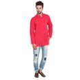 thumbnail image 1 of Kurta Courte en Coton pour Hommes Vêtements de Mode Indienne (Rouge, G), 1 of 5