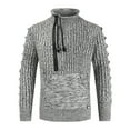 thumbnail image 2 of TIMIFIS Turtleneck Mens Mode Demi-Haute Sweater Col Patchwork Décontracté Couleur Col Haut Sweater Long Sleeve Pull Basique Sweater - Printemps, 2 of 4