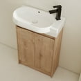 thumbnail image 3 of Tcbosik 23 inch Freestanding Bathroom Vanity with Sink, Modern Vanity Sink Combo with 2 Soft Close Doors for Small Space, Imitative Oak, 3 of 10