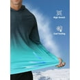 thumbnail image 4 of APTRO Men's UPF 50+ Sun Protection Hoodie Shirts Long Sleeve UV Outdoor Fishing Shirts SPF Rash Guard Shirts for Men Gradient Green L, 4 of 6