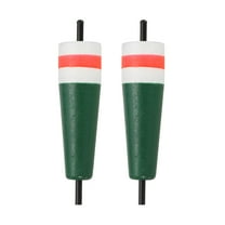 Uxcell Fishing Floats, 6 Inch Popping Floats Slip Bobbers Popping Corks Float Weighted Bobbers Fishing Tackle (2 Pack, Green)