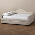 thumbnail image 2 of Bowery Hill Fabric Tufted Queen Daybed with Trundle in Light Beige, 2 of 10