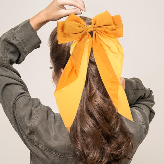 HONMEET Silk Hair Ribbon Bow Clip for Birthday Wedding and Casual Wear