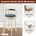 thumbnail image 4 of Aulife Bar Stools Genuine Leather Counter Height barstool Wooden Swivel kitchen Stool with Footrest for Kitchen Dining Room(ivory seat, Counter-29.5" seat height), 4 of 10