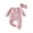 Flesh Pink, variant on RUINIXCW Newborn Baby Girl Spring Fall Winter Clothes Outfit Knitted Footed Romper Long Sleeve Crew Neck Frills Zipped Footie Jumpsuit and Headband