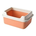 thumbnail image 2 of Cat Litter Box Cat Litter Box with Frame Portable Semi Enclosed Detachable Anti Orange48cmx32cmx22cm, 2 of 9