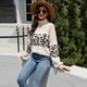 thumbnail image 4 of Gibobby Suéteres mujer, Suéter Sherpa con Cuello Alto Falso para Mujer Suéter para Mujer, ajuste casual, invierno(Beige,XG), 4 of 5