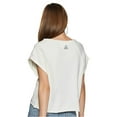 thumbnail image 2 of Reebok Womens Studio French Terry Embellished T-Shirt, White, Medium, 2 of 2