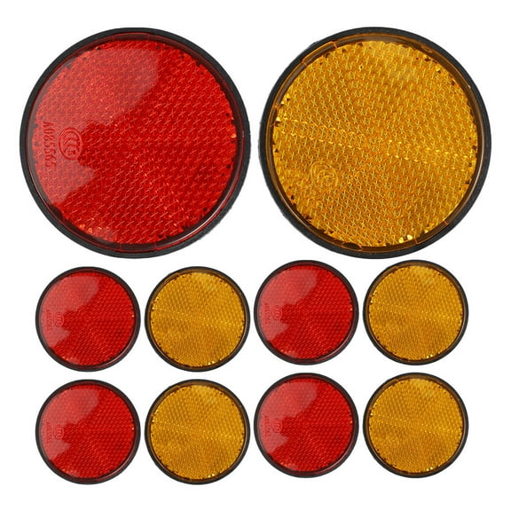 LULULION 10PCS Reflective Warning Reflector Round Reflectors For Bicycles Night Riding Cyclists
