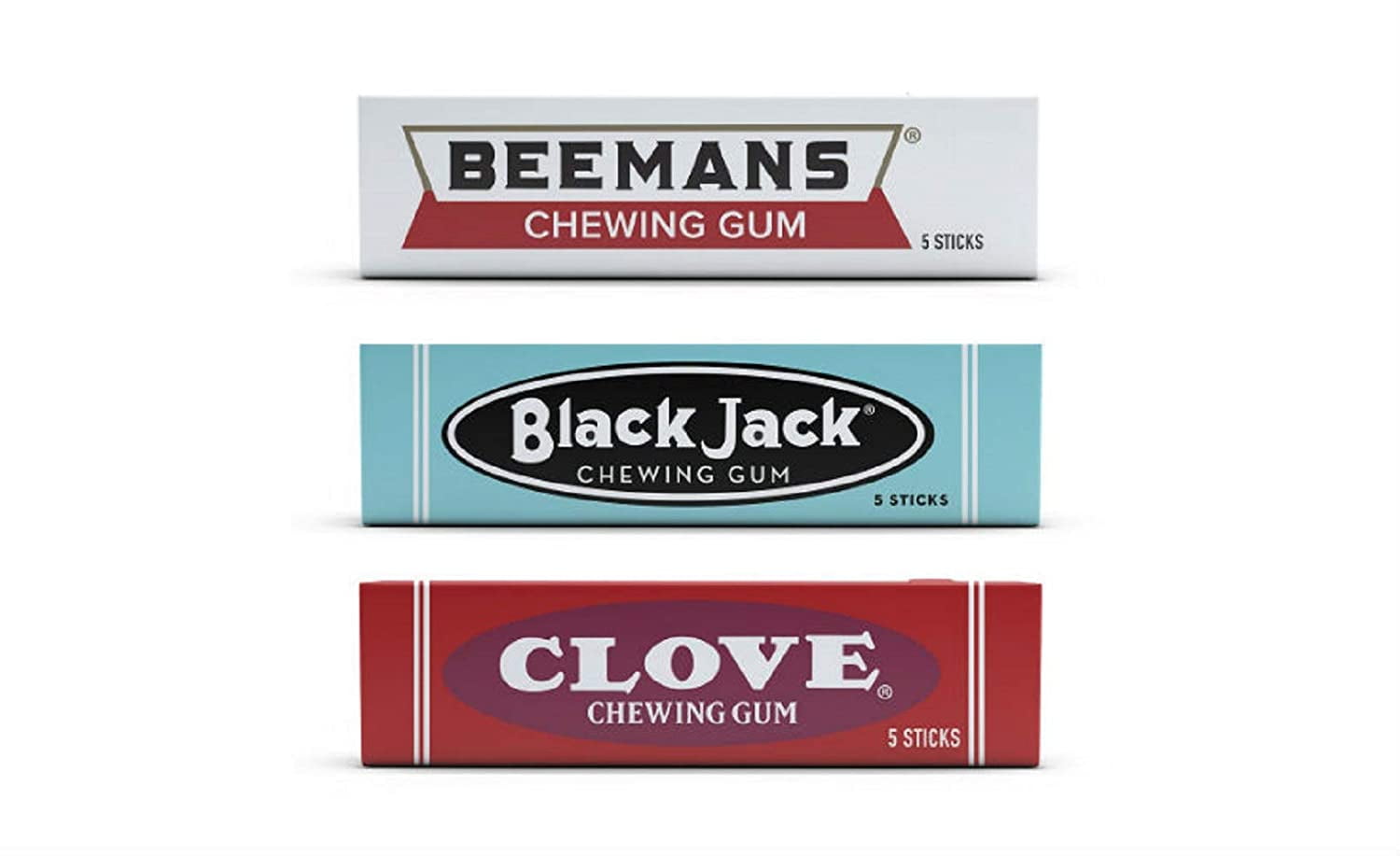 Nostalgia Classic Chewing Gum 3 Pack Bundle 1 Pack of Each Flavor
