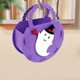 thumbnail image 2 of Cute Halloween Decorations Candy Bags, Reusable Cloth Bags with Handle, Halloween Trick or Treat Tote Bags for Party Gifts (Purple/1 Pcs) 5.62x2.36x7.08", 2 of 7