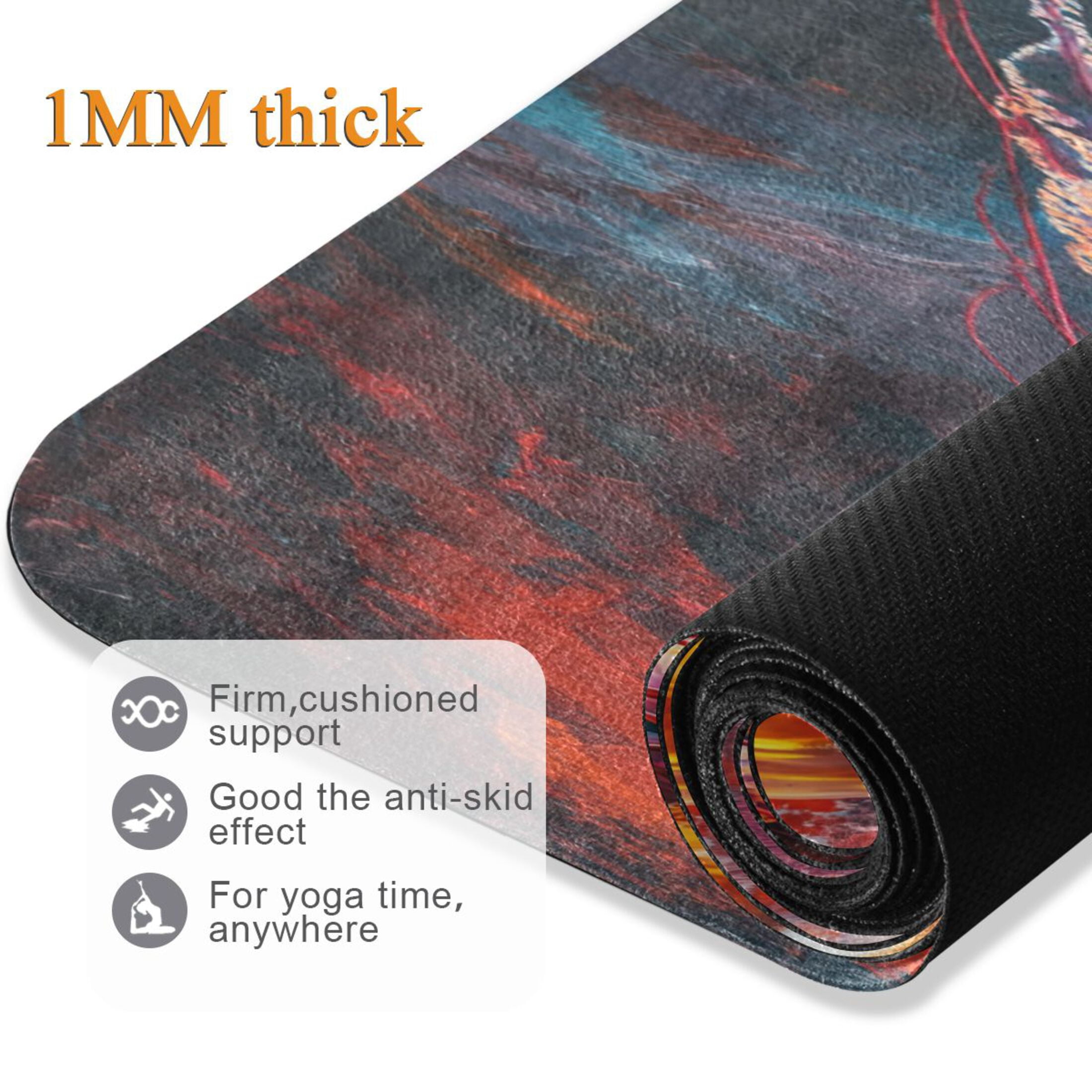 BZSMCE Yoga Mat Women Jellyfish Colorful Art Fitness Mat
