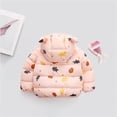 thumbnail image 4 of Mercatoo Winter Coat Toddler Baby Girl Boy Strawberry Print Bear Hood Puffer Jacket Light Zip Up Down Padded Jacket Coat, 4 of 4