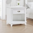 thumbnail image 6 of Sely Nightstand- 1 Drawer w Open Cubby- White Wood- Ring Handle, 6 of 6