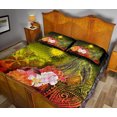 thumbnail image 4 of Islas Marshall Juego de Cama Colcha - Ballena Jorobada con Flores Tropicales (Amarillo), 4 of 5