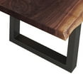thumbnail image 3 of Benjara Cid Xue 79 Inch Dining Bench, Brown Live Edge Rectangular Top, Black Metal, 3 of 5