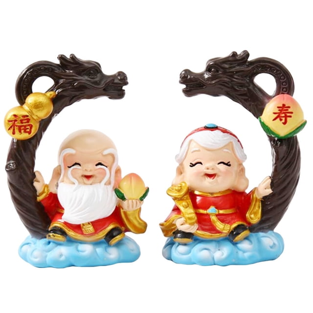 KAKOWELY piezas de decoración para tarta de abuelo y abuela, Dios de la longevidad, palabra de bendición china, centro de mesa, suministros para fiesta de aniversario, regalo dulce