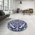 thumbnail image 3 of Ahgly Company Indoor Square Patterned Night Blue Area Rugs, 4' Square, 3 of 6