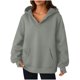 thumbnail image 3 of Camisas para mujer,Blusa con capucha y cuello en V para mujer, top informal de manga larga con bolsillo, corte holgado y suave, camiseta de color liso para ropa urbana, sopatenor, 3 of 9