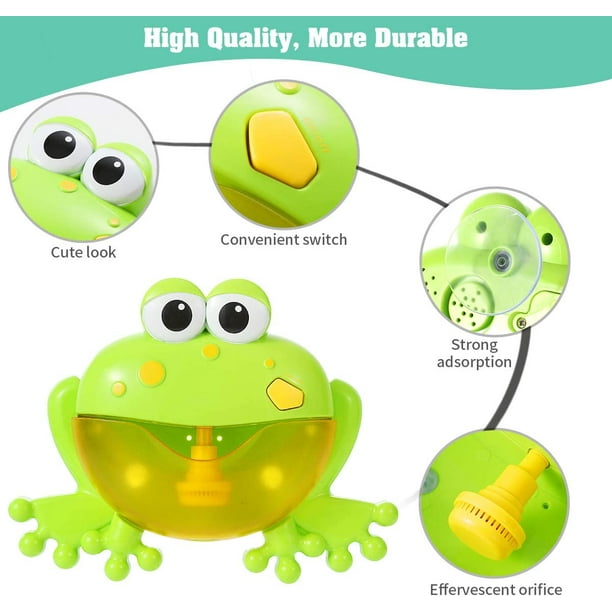 HengGL Baby Bath Bubble Toys Set,Tub Big Frog Automatic Bubble Maker Blower  Toys with 12 Music Baby Fun Shower Toys , for Boys, Girls