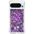 thumbnail image 2 of Case for Google Pixel 9, Google Pixel 9 Case Glitter with Ring Holder Stand,Clear TPU Cute Love Moving Quicksand Sparkle Shockproof Liquid Phone Case for Google Pixel 9/9 Pro Purple YBZ, 2 of 14
