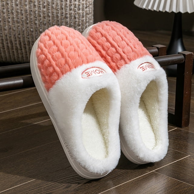 XIMIN Pantoufles pour Femmes Chaussures de Maison Confortables avec Mousse Mémoire Pantoufles Douces Chaudes Duveteuses Pantoufles Confortables Douces Sabots à Enfiler Hiver Automne Chaussures d'Intérieur